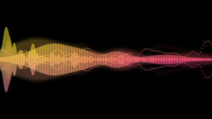 An illustration of neon colored waveform