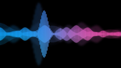 An illustration of neon colored waveform