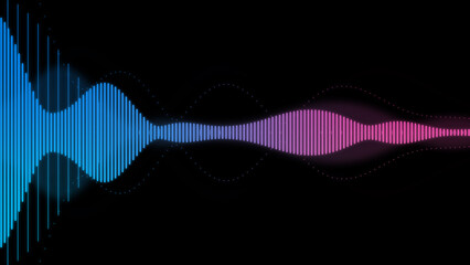 An illustration of neon colored waveform