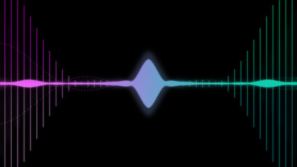 An illustration of neon colored waveform