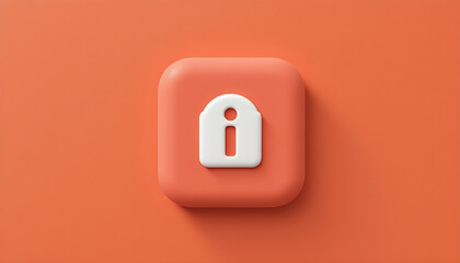 White information icon on a rounded coral square against coral background image