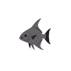 A stylized illustration of a fish, showcasing its distinctive shape and features.