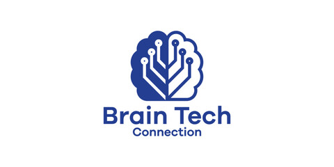 Brain Tech Logo, Smart Intelligence, Digital Innovation