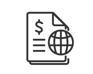 Global Finance Document Icon with Dollar Sign – International Business and Trade Concept