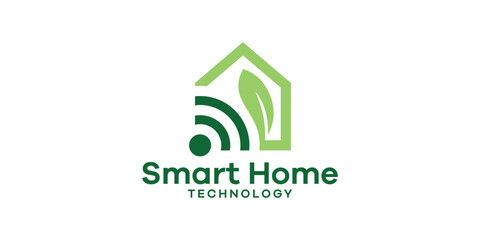 Smart Home Logo, Eco Technology, Wireless Connection
