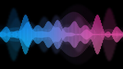 An illustration of neon colored waveform