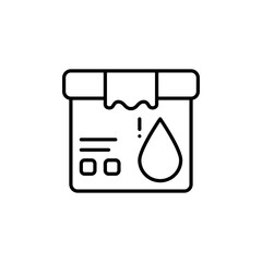 Chocolate Box Line Icon With Drop Illustration on Transparent Background