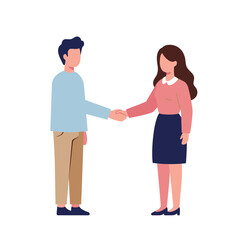 Two individuals shaking hands, symbolizing agreement or partnership.