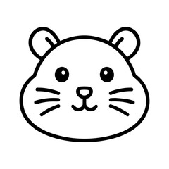 Hamster face with chubby cheeks icon — cute small pet symbol representing rodents, pets, and playful character
