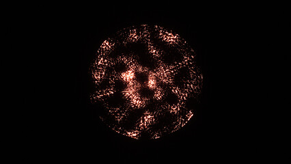 Glowing orange particles, sphere, energy core, 4k photo