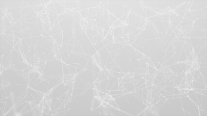 White connected plexus creating a geometric structure on light background.