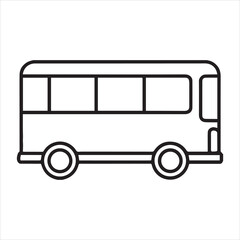 bus icon outline vector illustration on transparent background