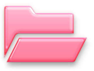 Cute 3D Pink Glossy Folder Icon for Beauty Brand Files