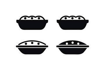 set of Sweet potatoes with marshmallows icon , baked dish, vector illustration