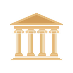 Obraz premium Greek temple flat vector icon design on white background