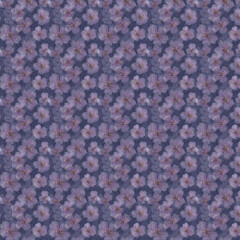 Lavender Twilight Floral Seamless Pattern with Soft Glow and Golden Accents