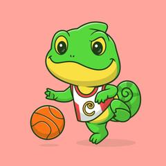 funny chameleon vector illustration