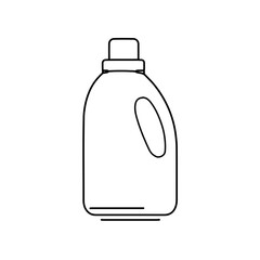 Minimalist outline of a detergent bottle with handle and cap