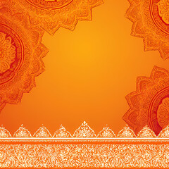 Simple Indian culture background with mandala patterns and warm colors.