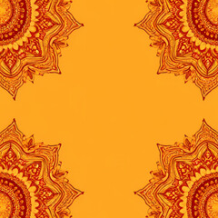Simple Indian culture background with mandala patterns and warm colors.