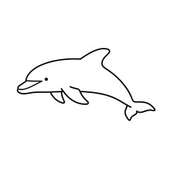 Obraz premium Simple Line Drawing of a Playful Dolphin Leaping