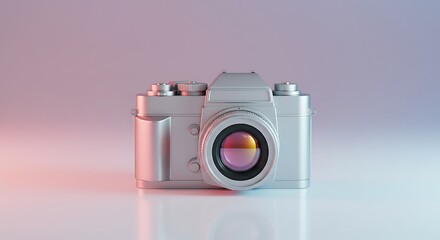 Camera on Table with Red Pink Light