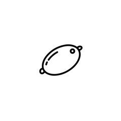 Simple Black Outline of a Seed with Detailed Features