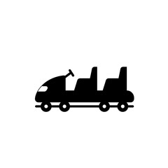 Simple Black Silhouette of a Four Seater Roller Coaster Car