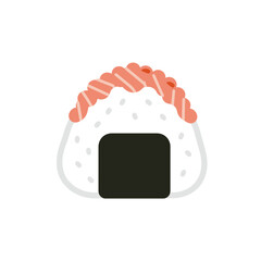 Illustrated Salmon-Topped Onigiri Rice Ball