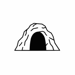 Simple Line Drawing of a Cave Entrance