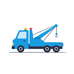 Simple Illustration of a Blue Tow Truck