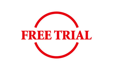 FREE TRIAL - Red Rubber Stamp with text message FREE TRIAL 
