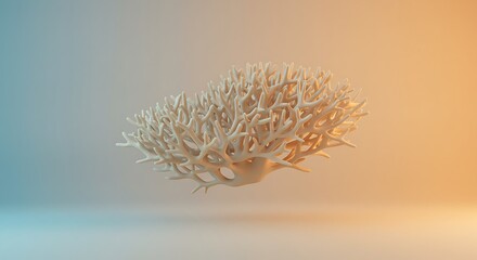 White Coral Against Gradient Background