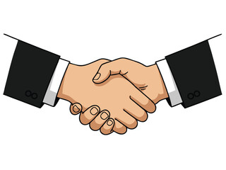 handshake vector with white background