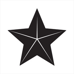 A black star with lines on transparent background silhouette