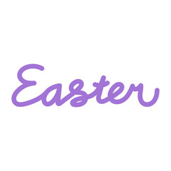 Pastel Purple Easter Text on Transparent Background Holiday Greeting Design