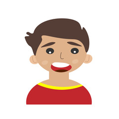 Cartoon Avatar of Young Man with Shocked or Surprised Expression