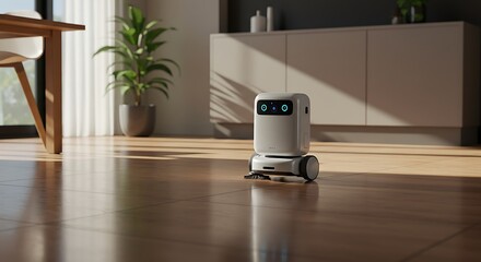 Robot Cleaner on Wood Floor
