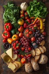 Abundant Collection of Fresh Fruits Vegetables and Baked Goods