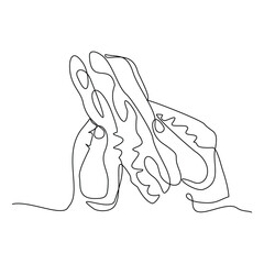 continuous line of people holding delicious sandwich fast food or junk food sketch drawing editable stroke concept for cafe, restaurant, and food shop. vector illustration