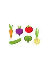 Fresh healthy vegetables in flat style organic.ai