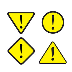 set of yellow warning signs