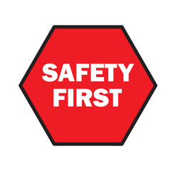 Safety first warning icon