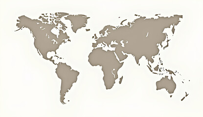 Obraz premium Simple world map in neutral tone background