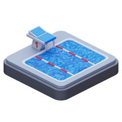 Olympic Swimming Pool 3D Icon