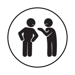 tow man in conflict icon silhouette man conflict illustration