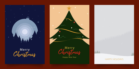 Holiday and Christmas Card Templates Set