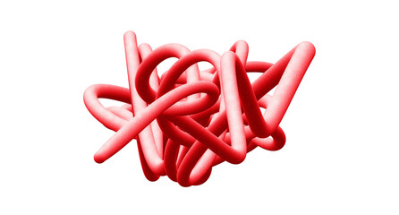 Futuristic Red Loop Sculpture Isolated
