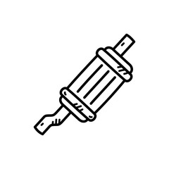 Detailed Sketch of a Cylindrical Object with Rods Isolated on Transparent Background
