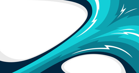 Blue Turquoise Modern Flowing Lines Abstract Background Template © Arzuka